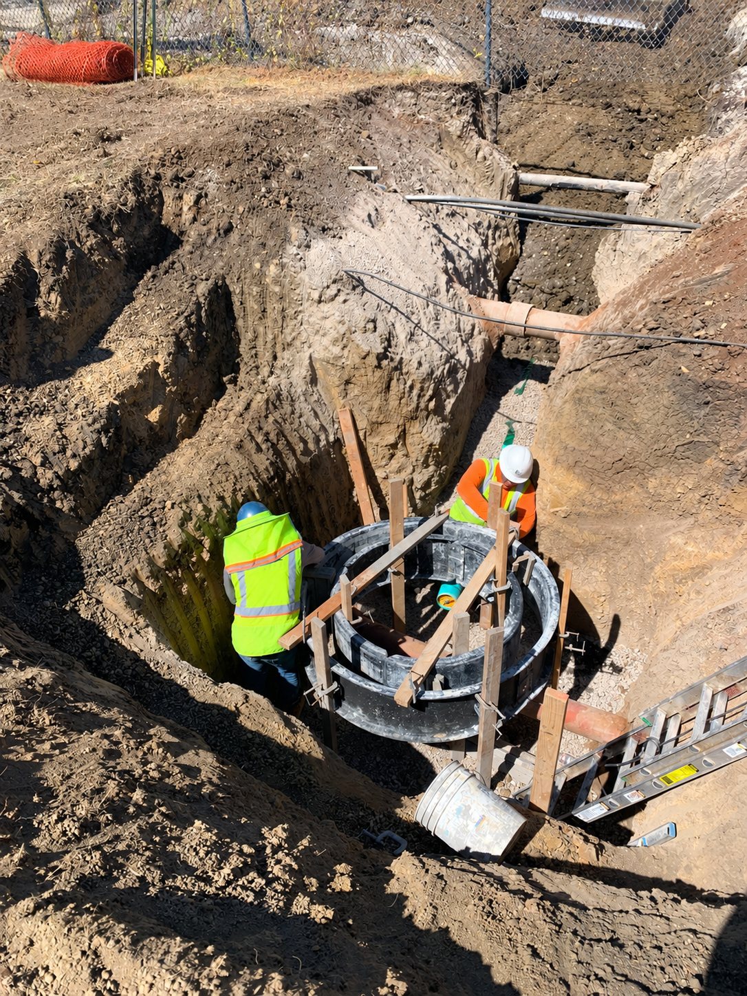 Cast-in-place sanitary sewer manhole at Compressed Air Systems
