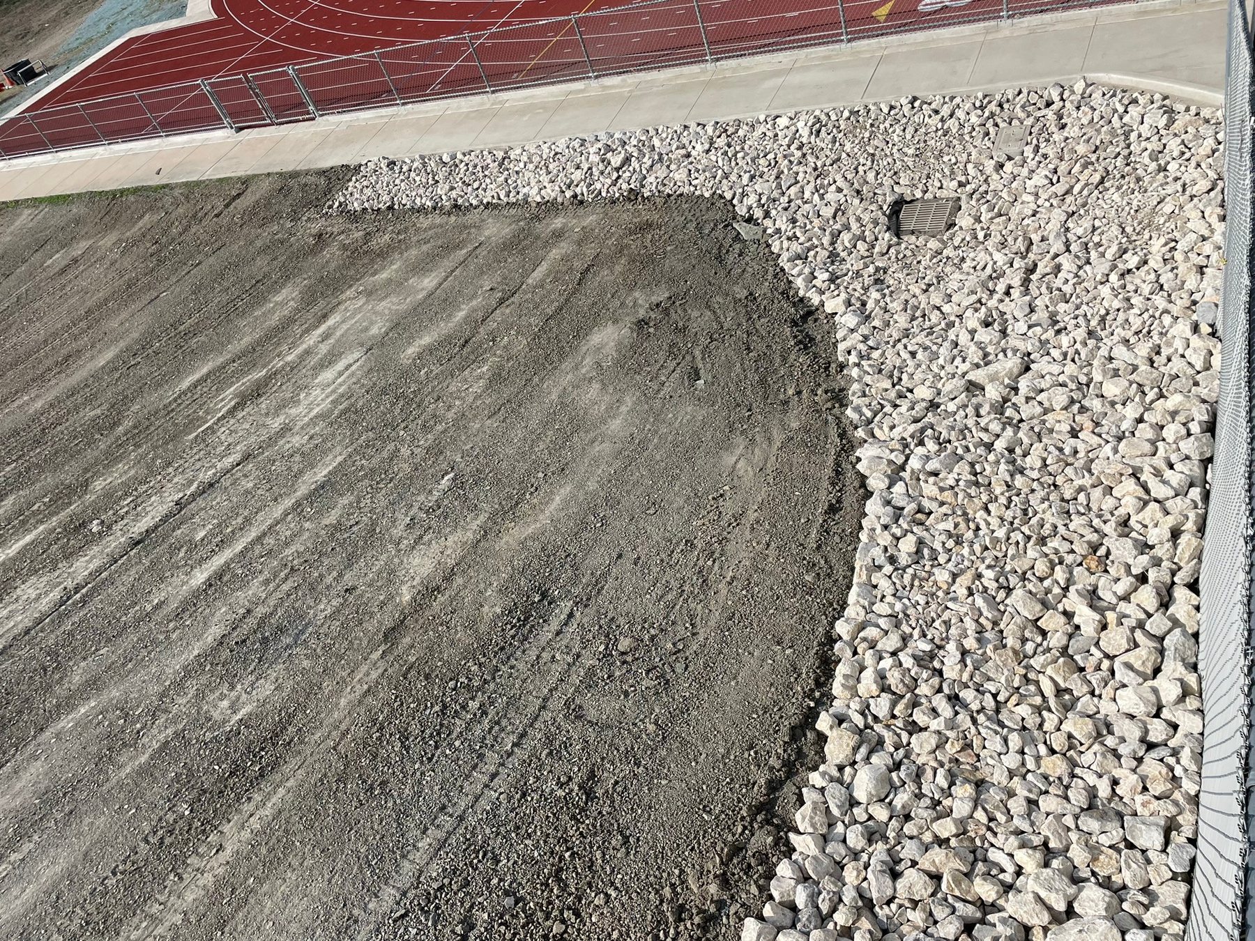 Finished drainage grading at Frisco Stadium