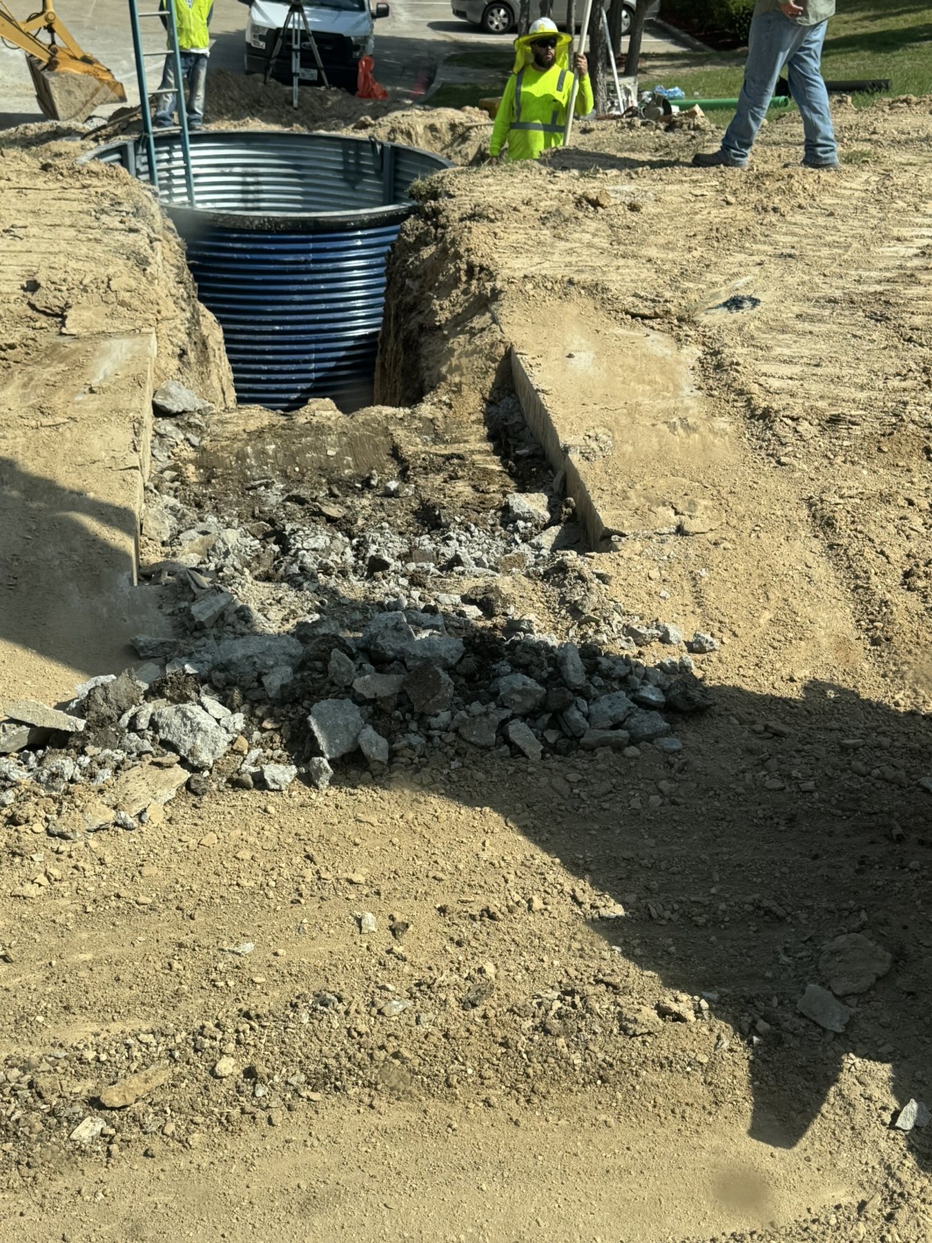 Manhole installation at Harmony School of Innovation