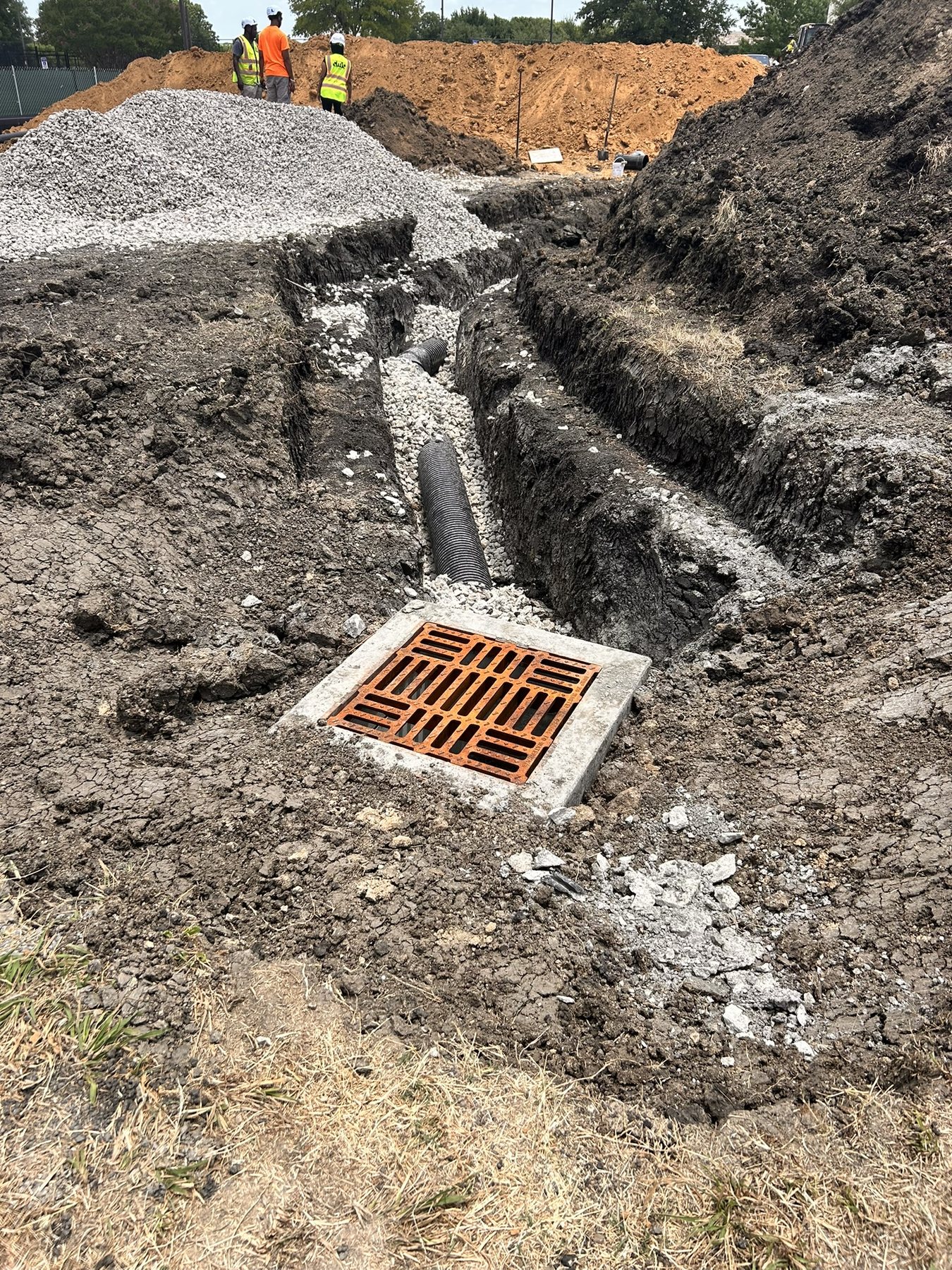 Storm drainage installation at Harmony School of Innovation